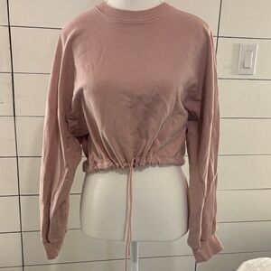 Babaton Dusty Pink Drawstring Sweatshirt